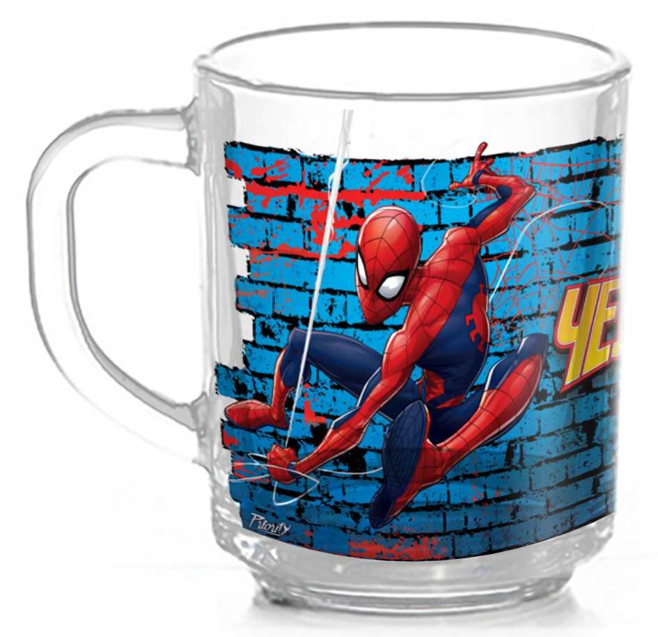 картинка Кружка 200 мл  (стекло)"Человек-паук" от магазина посуды оптом